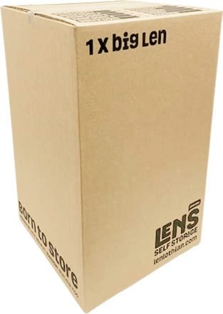 Big Len's cardboard box